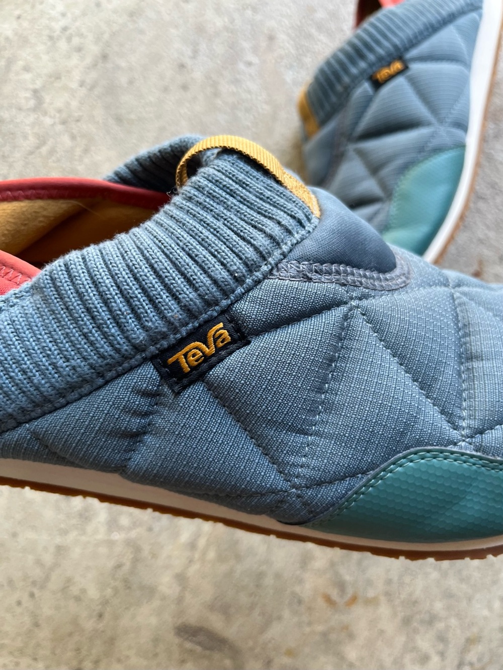 Teva Men’s Quilted Slip-On Sneakers - Slate Blue with Teal and Coral Accents - Picture 5 of 7
